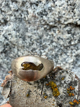Load image into Gallery viewer, Bronze Signet Ring with Garnet Size 9.5
