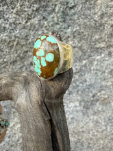 Load image into Gallery viewer, Wide Band Turquoise Ring Size 10
