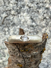 Load image into Gallery viewer, Thin Sterling Silver Band with White CZ Size 7.5
