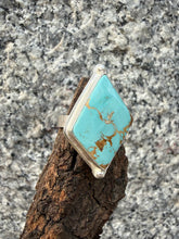 Load image into Gallery viewer, Diamond Turquoise Ring Size 8.5
