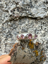 Load image into Gallery viewer, Saturn Ring with Pink Stones Size 8.5
