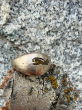 Load image into Gallery viewer, Bronze Signet Ring with Garnet Size 9.5
