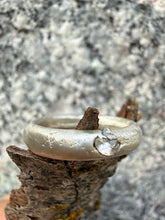 Load image into Gallery viewer, Thin Sterling Silver Band with White CZ Size 7.5
