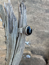 Load image into Gallery viewer, Black agate ring size 9.25
