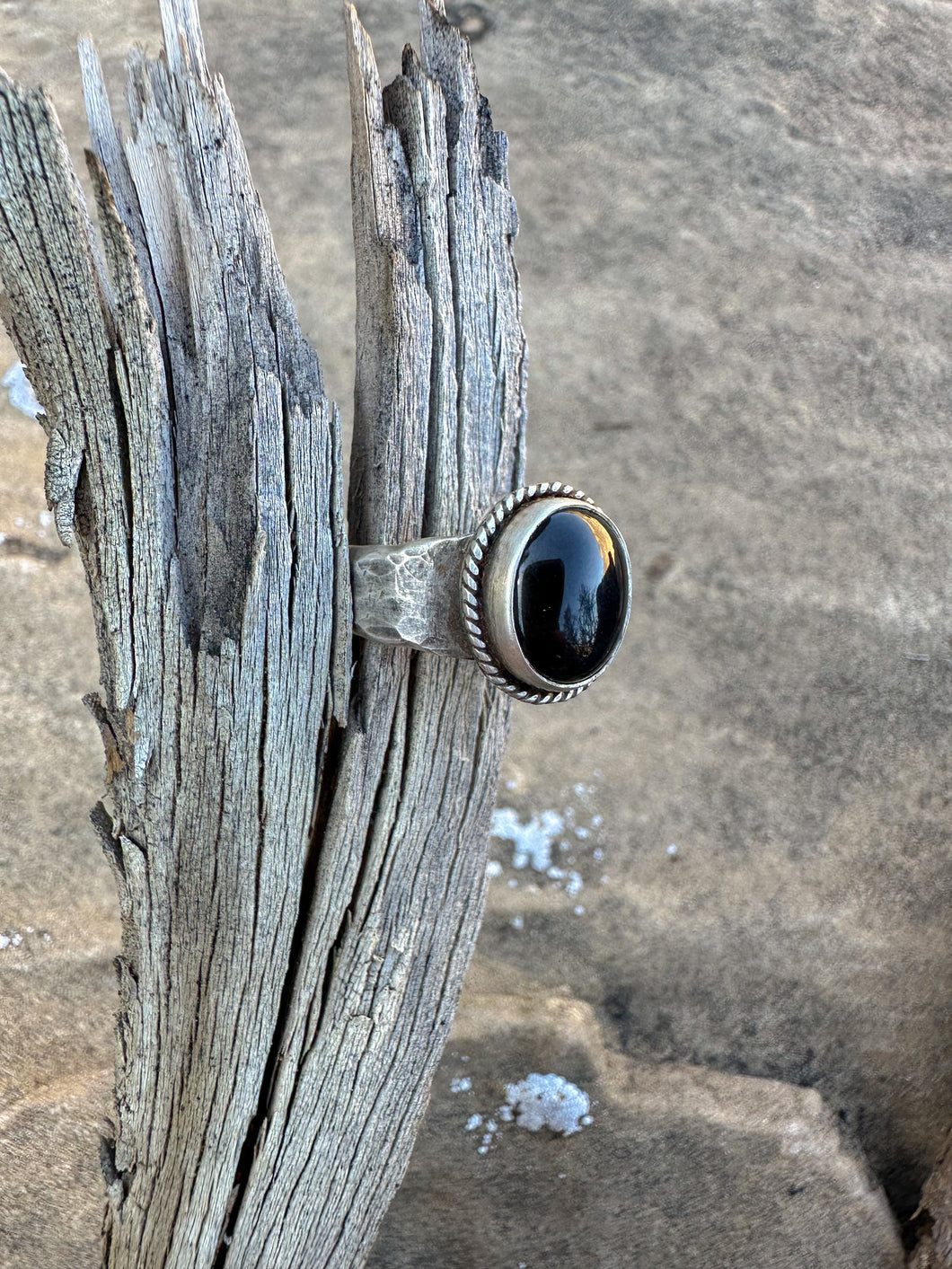 Black agate ring size 9.25