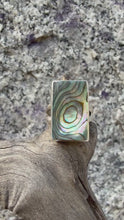 Load and play video in Gallery viewer, Rectangular Mother of Pearl Ring Size 7.75
